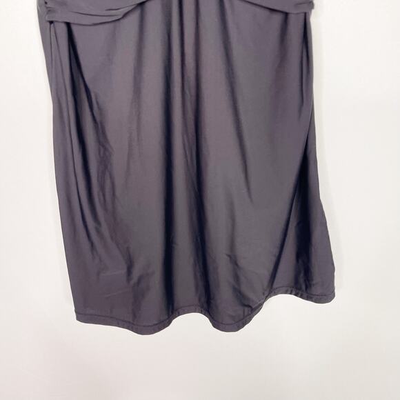 Calvin Klein Swimwear Womens 8 Black One Piece Bathing Suit Skirted VNeck Wrap - Picture 4 of 10